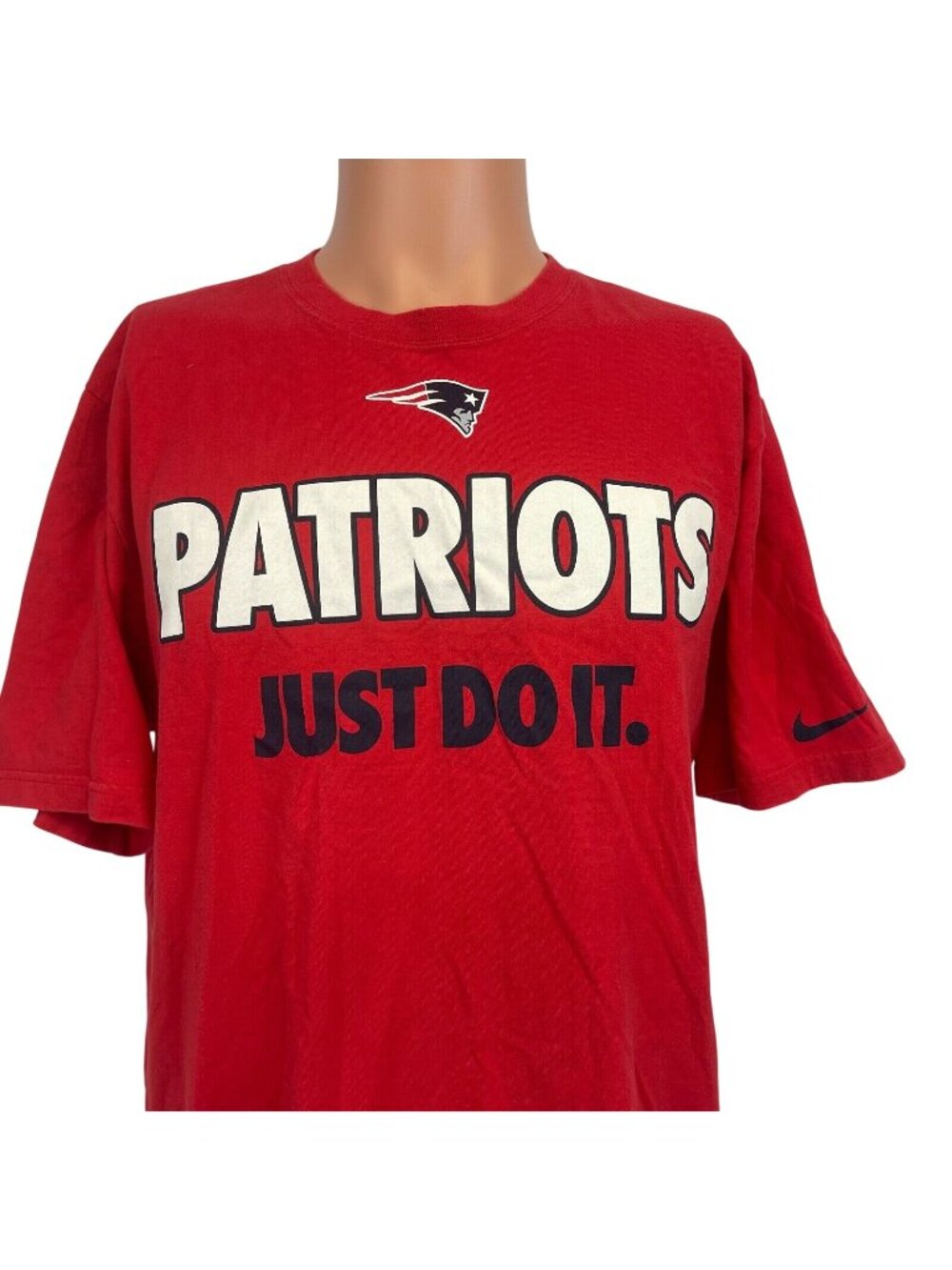 New England Patriots T Shirt Mens Size XL Nike NFL Football Red Just Do It